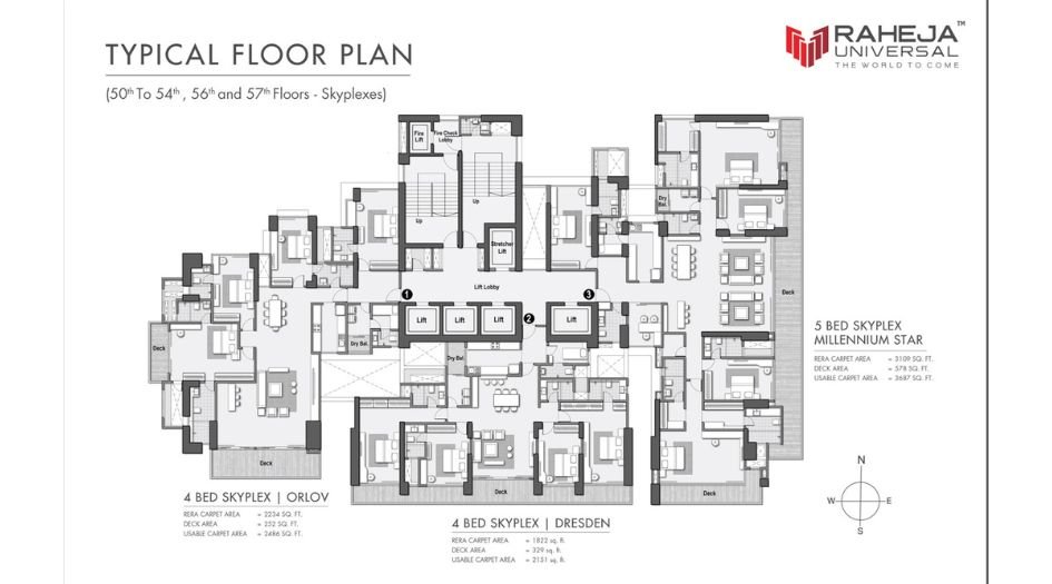 Raheja-Skyplex-Typical-Floor-Plan